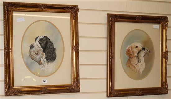 Jennifer A. Bell A Spaniel and a Retriever 38 x 29cm